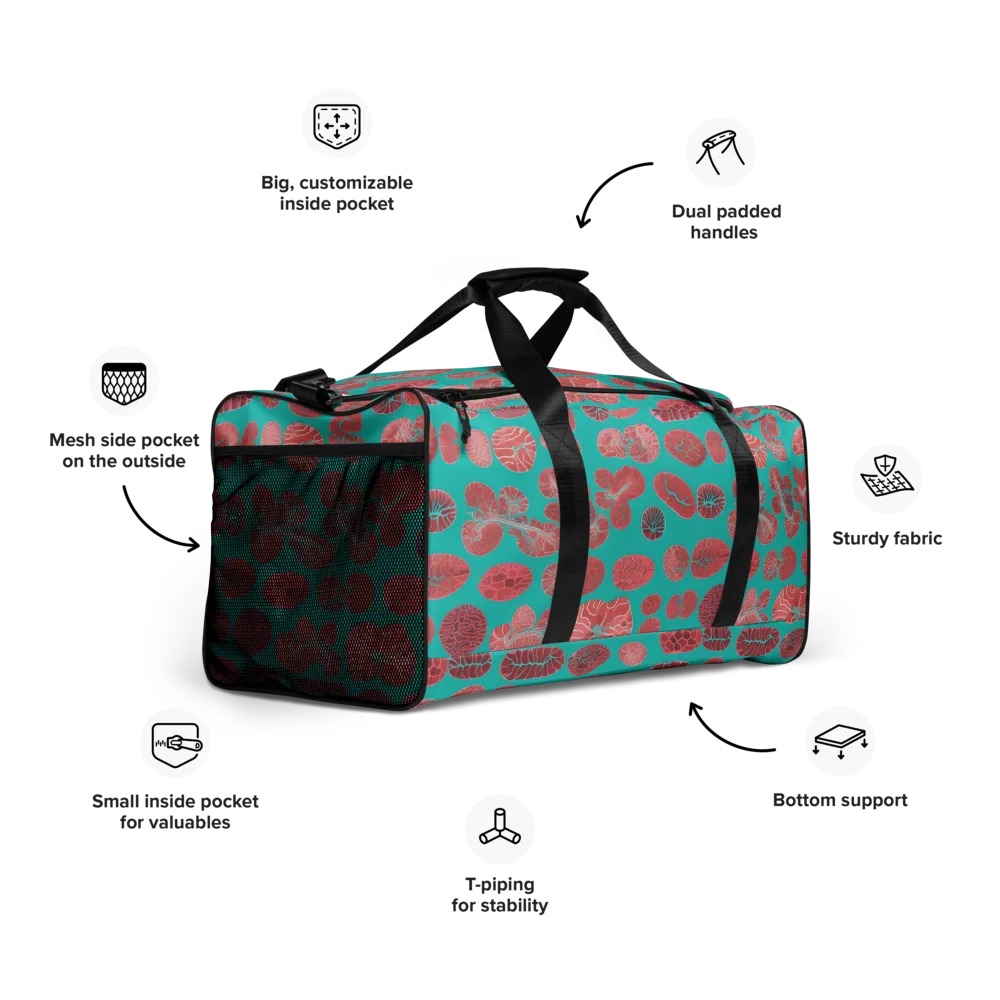 Coral Circuit on Duffle Bag — Right Front