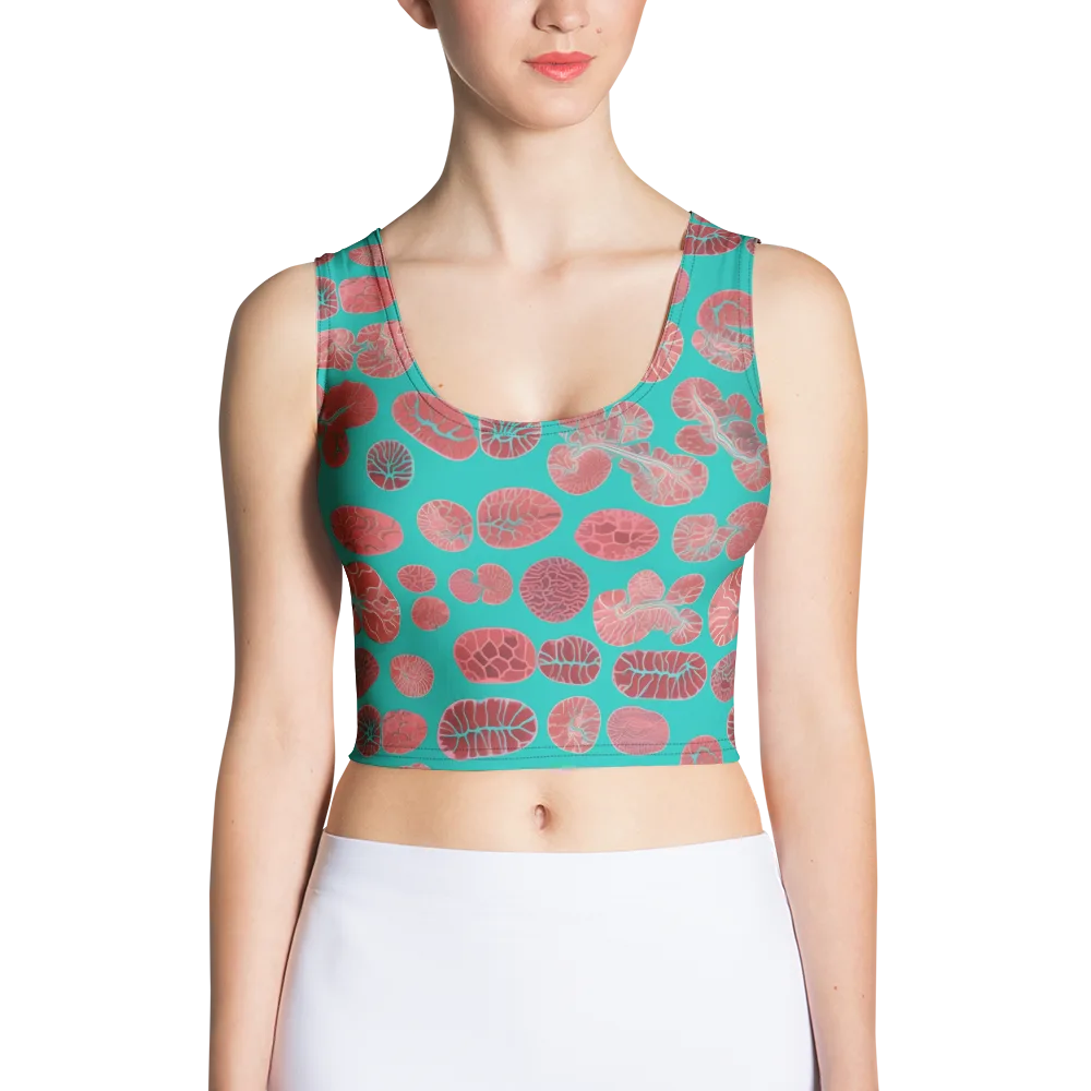 Coral Circuit on Crop Top — Front