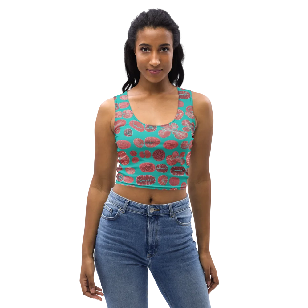 Coral Circuit on Crop Top — Front