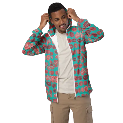 Coral Circuit on a Men's Windbreaker