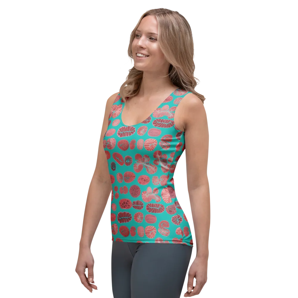Coral Circuit on Women's Tank Top — Left Front