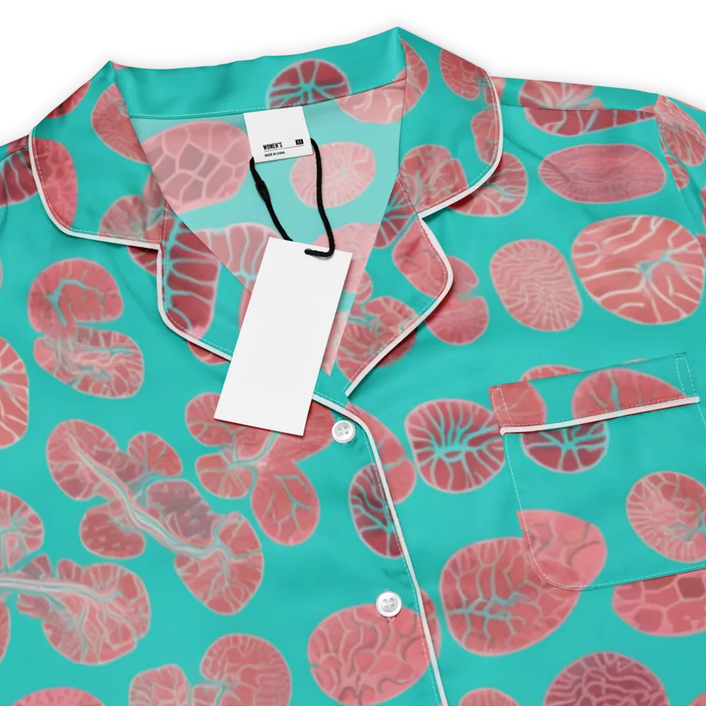 Coral Circuit on Women's Short Sleeve Pajama Top — Product details