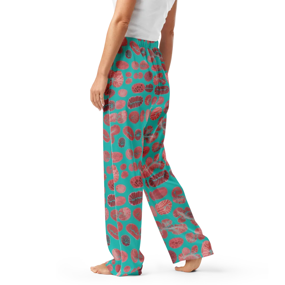 Coral Circuit on Women's Pajama Pants — Left