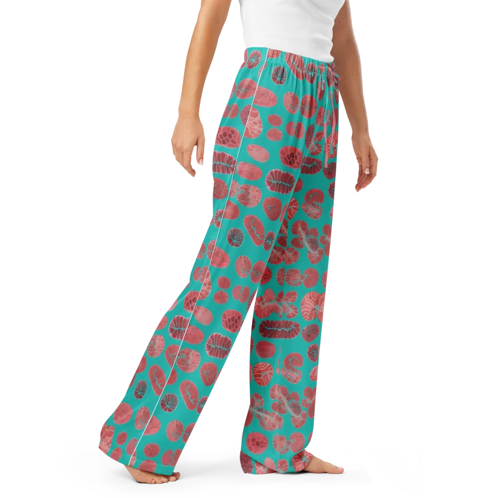Coral Circuit on Women's Pajama Pants — Right Front
