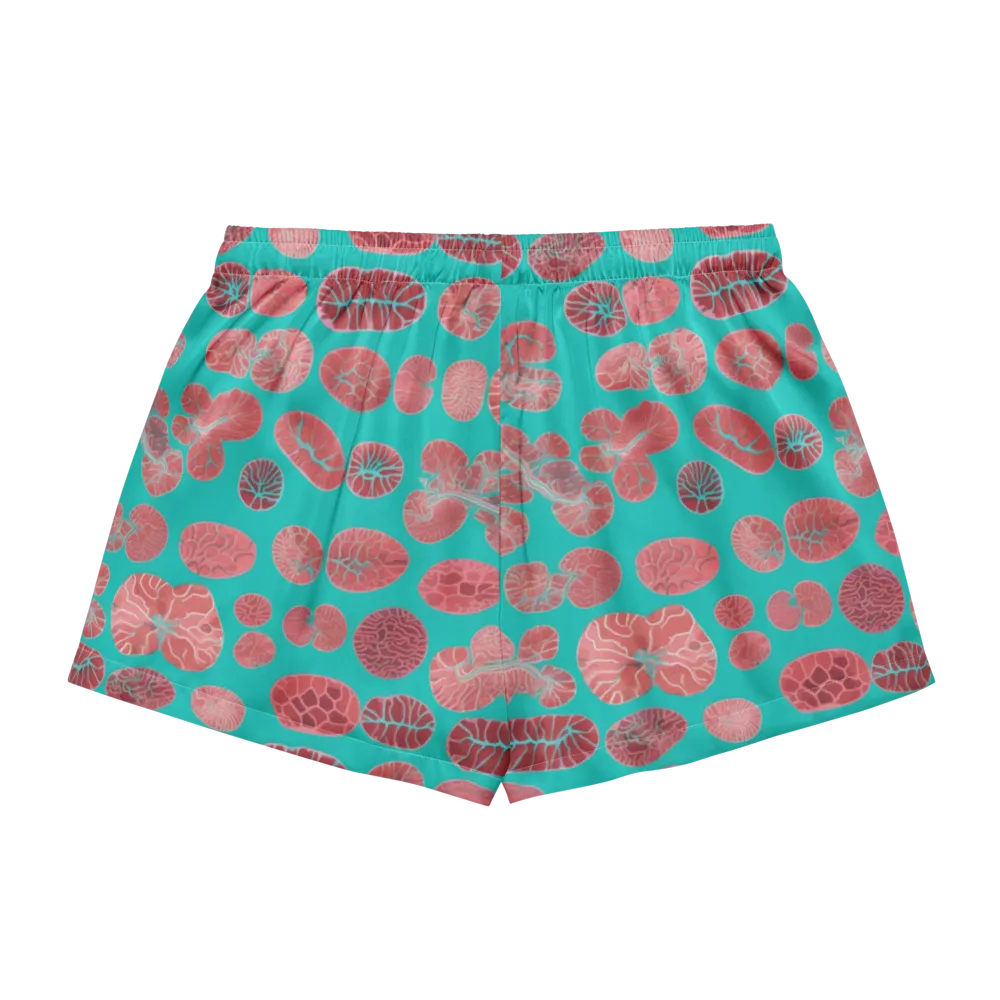 Coral Circuit on Women's Pajama Shorts — Back
