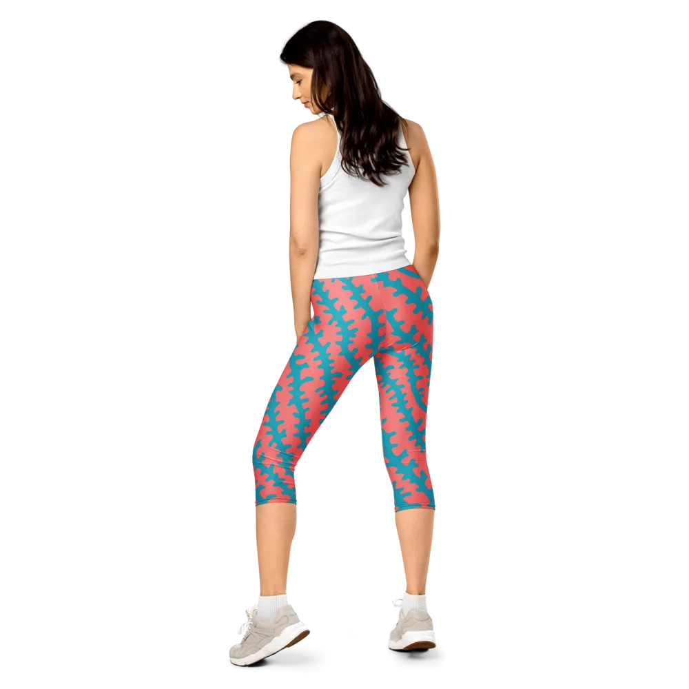 Lagoon Lace on Capri Leggings — Back