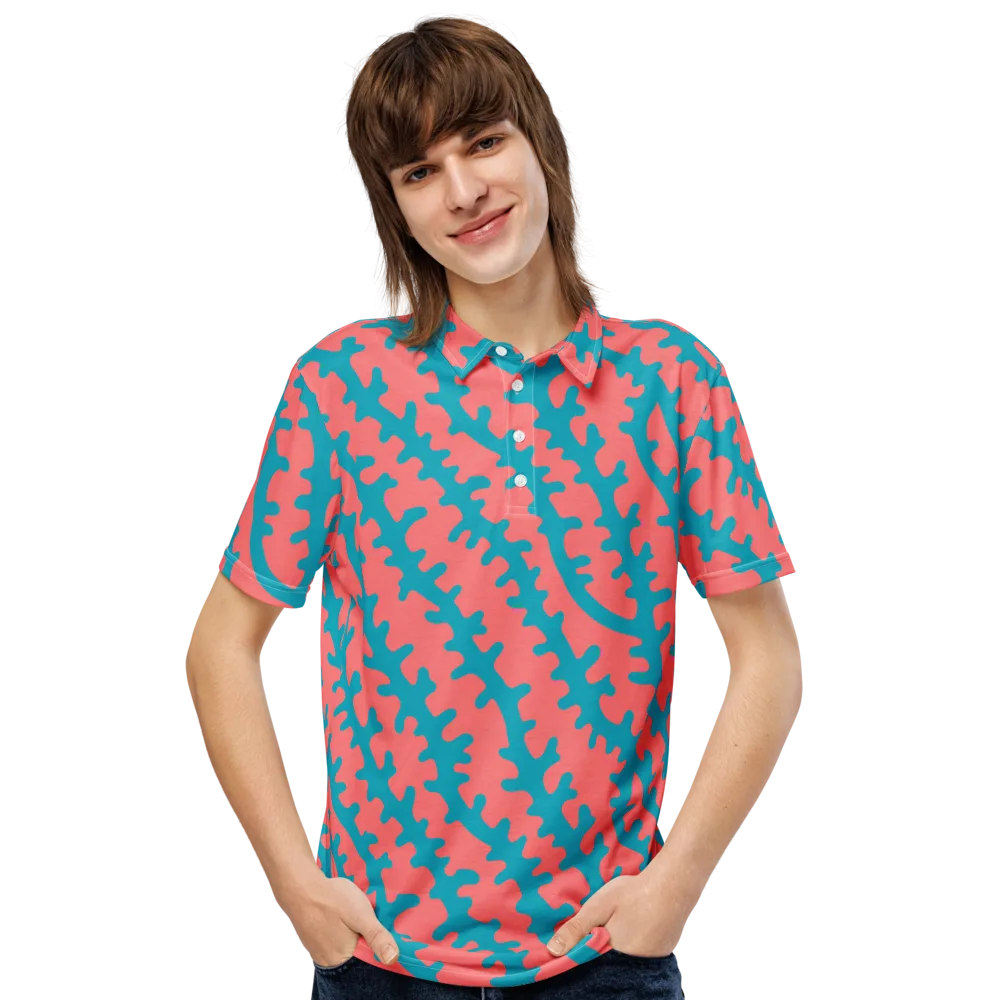 Lagoon Lace on Men's Slim Fit Polo Shirt — Front