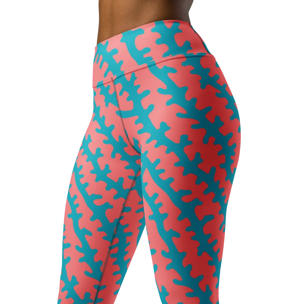 Lagoon Lace on Yoga Leggings — Left Front