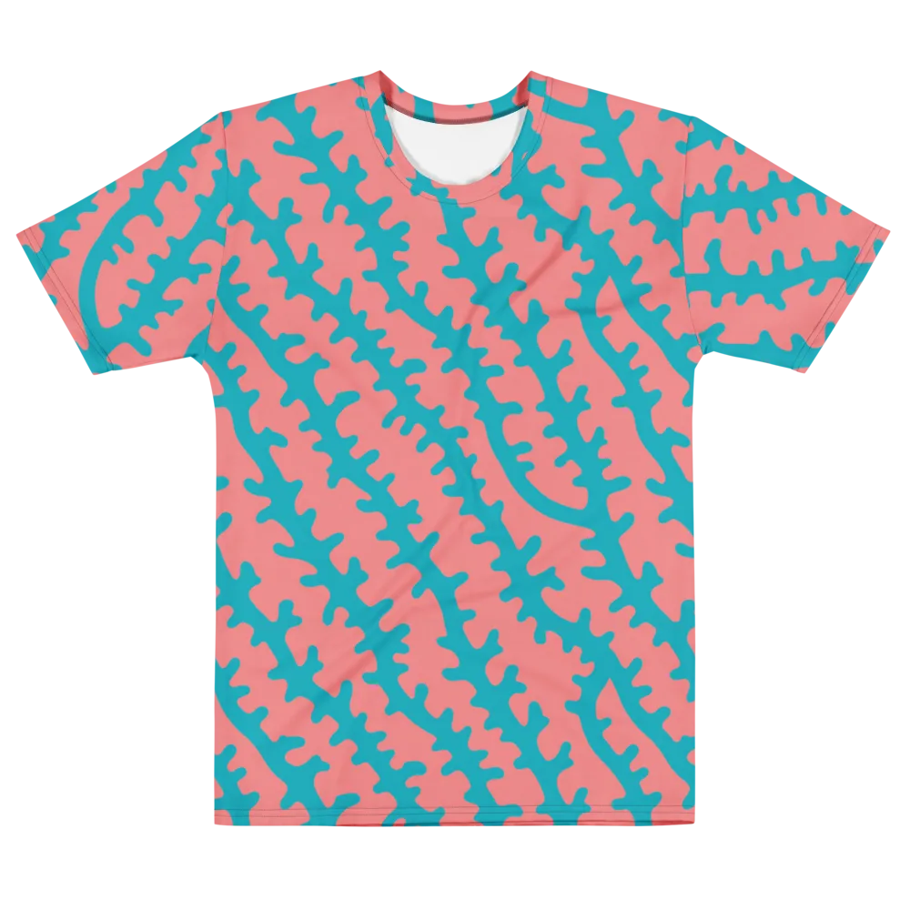 Lagoon Lace on Men's Cotton Crew Neck T-Shirt — Front