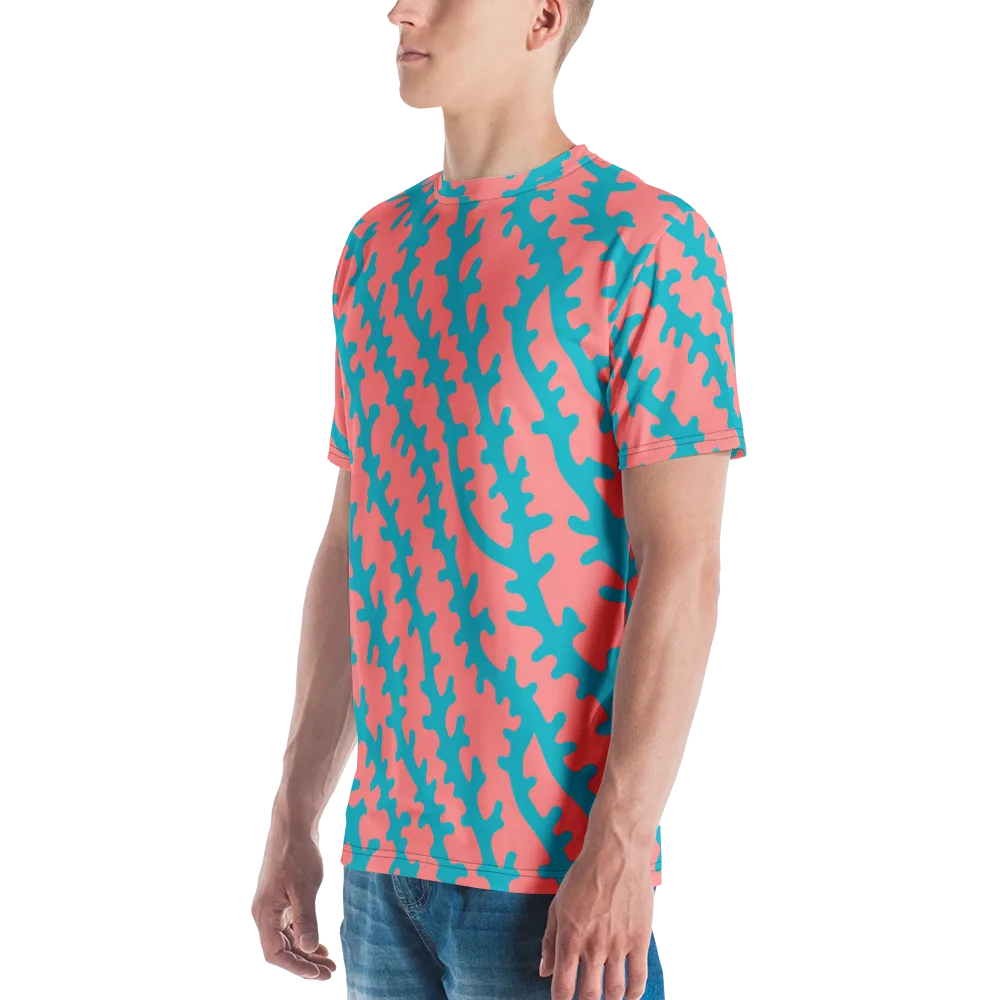 Lagoon Lace on Men's Crew Neck T-Shirt — Left