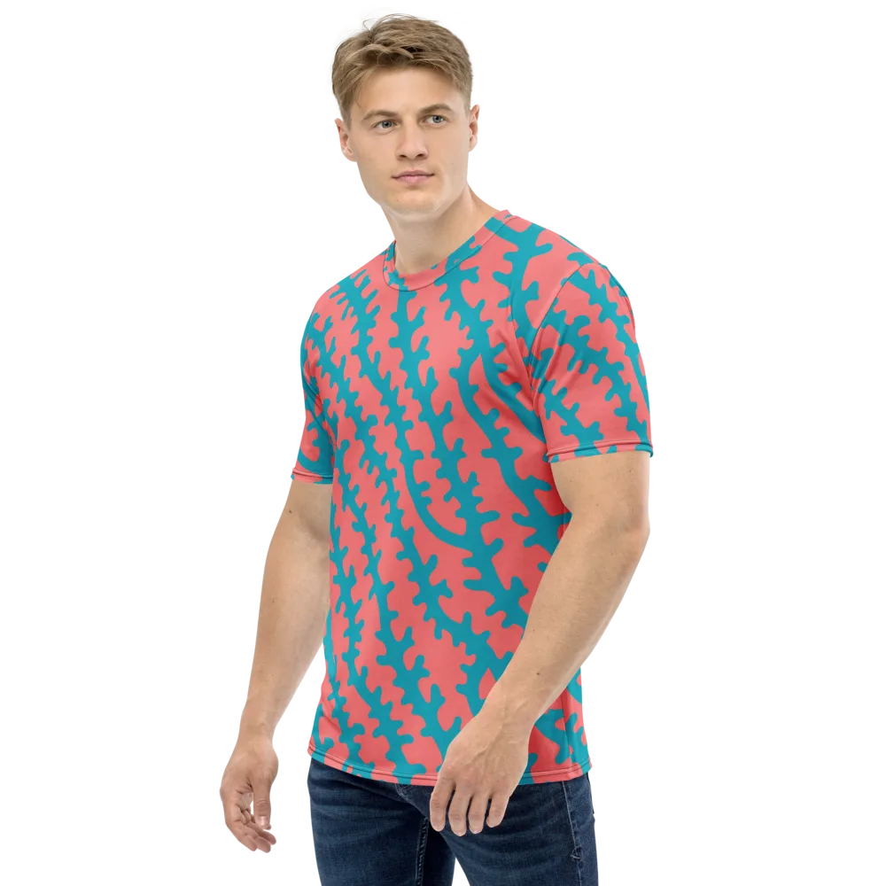 Lagoon Lace on Men's Crew Neck T-Shirt — Left