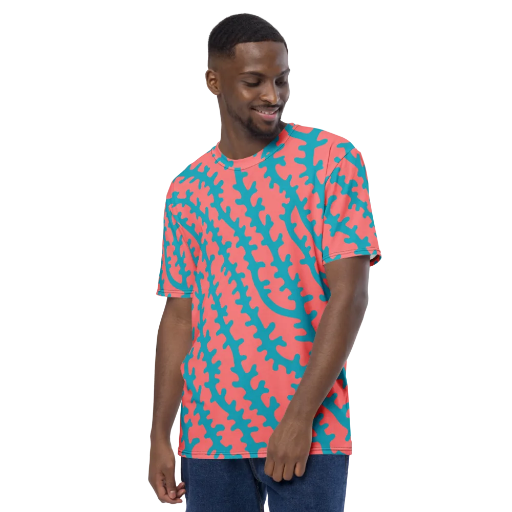 Lagoon Lace on Men's Crew Neck T-Shirt — Left