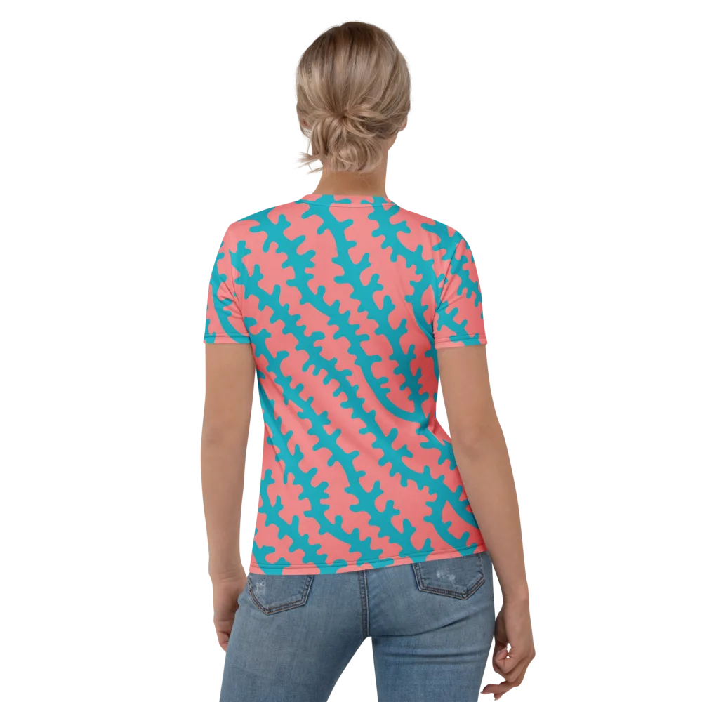 Lagoon Lace on Women's Crew Neck T-Shirt — Back