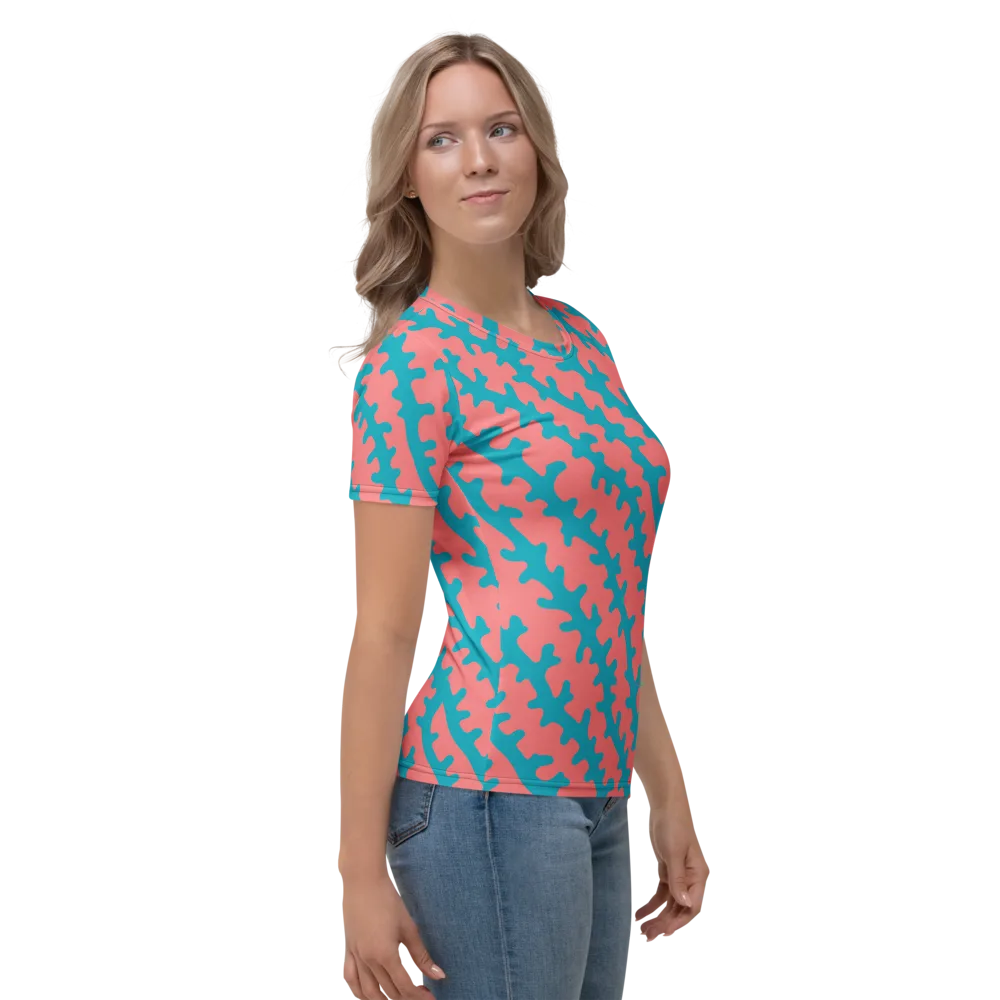 Lagoon Lace on Women's Crew Neck T-Shirt — Right