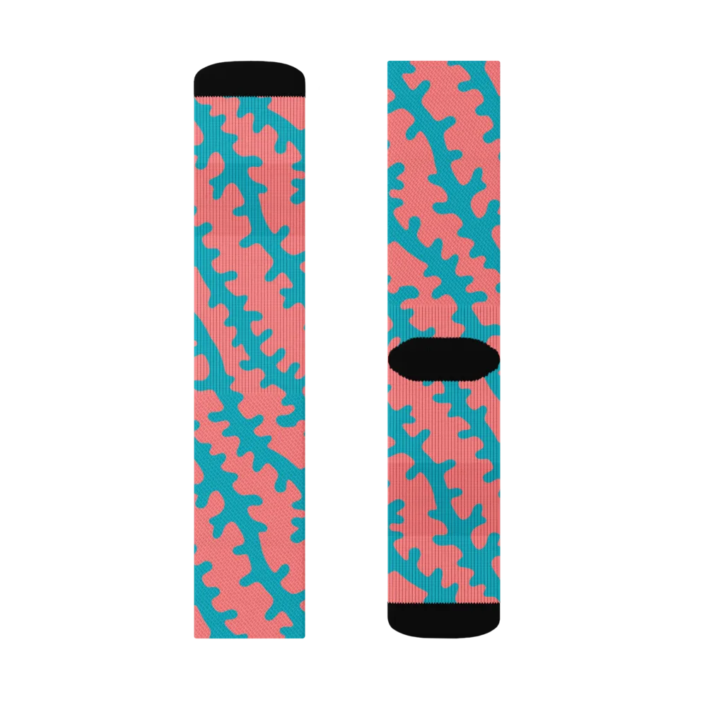Lagoon Lace on Socks — Left Sock