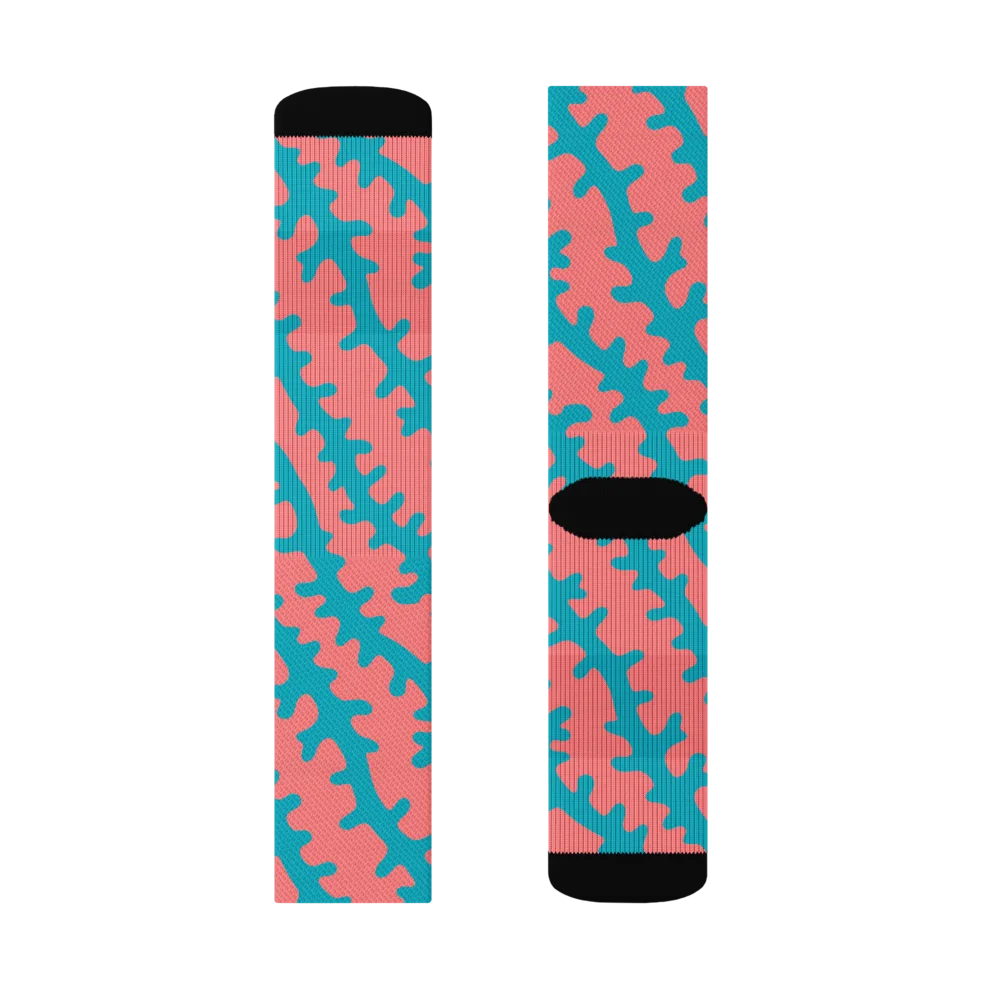 Lagoon Lace on Socks — Right Sock