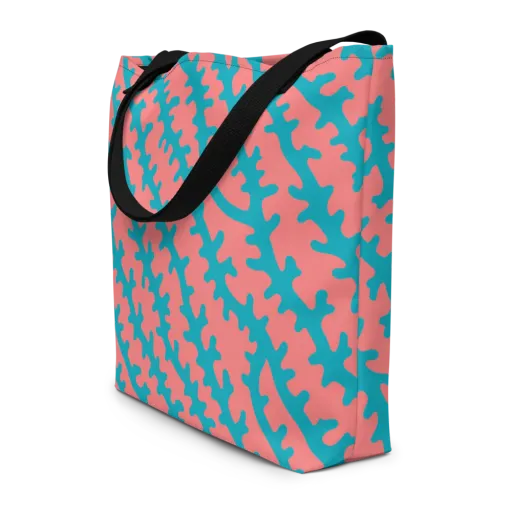 Lagoon Lace on a Large Tote Bag W/ Pocket