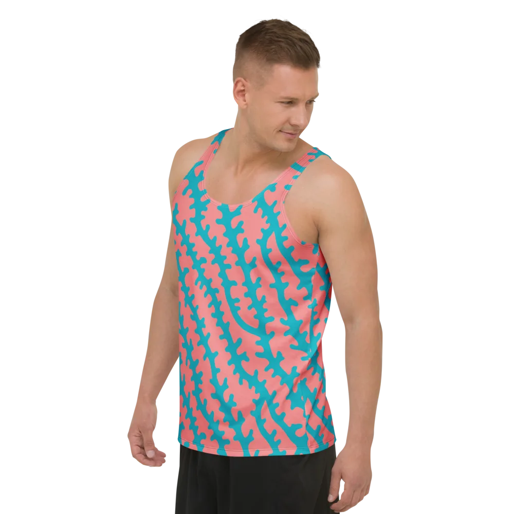 Lagoon Lace on Men's Tank Top — Left Front