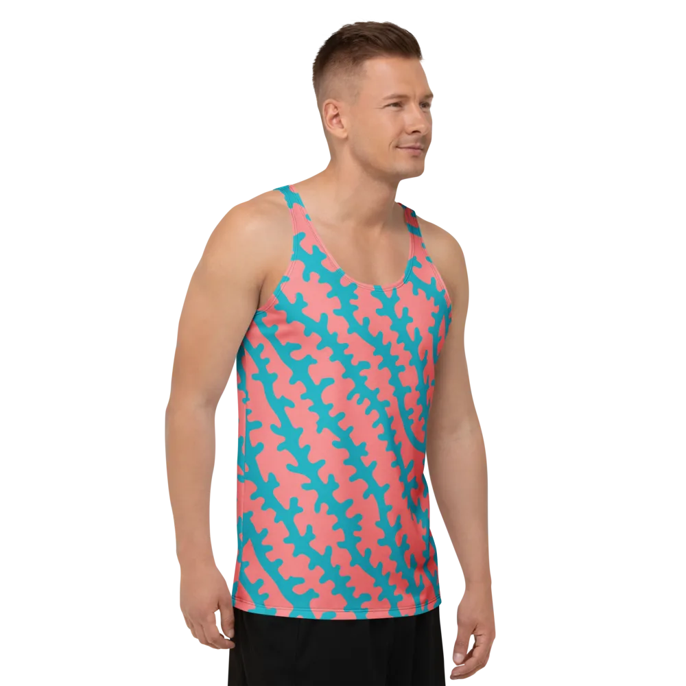 Lagoon Lace on Men's Tank Top — Right Front