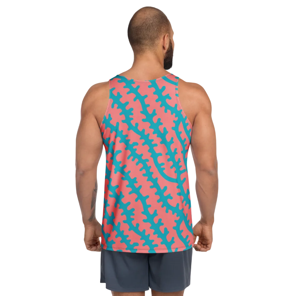 Lagoon Lace on Men's Tank Top — Back