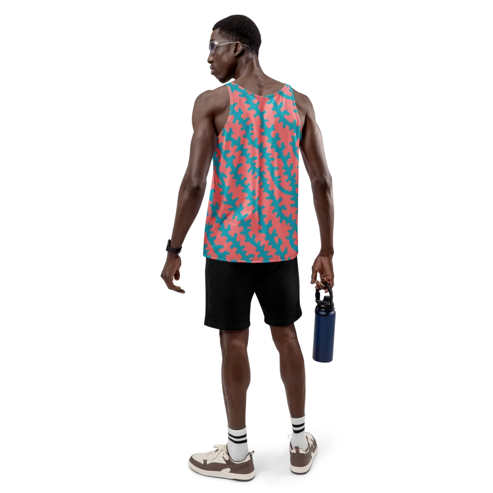 Lagoon Lace on Men's Tank Top — Back