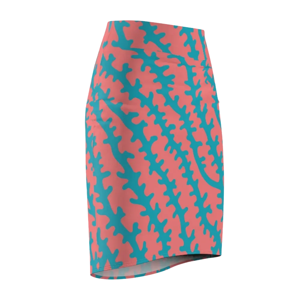 Lagoon Lace on Pencil Skirt — Front Side