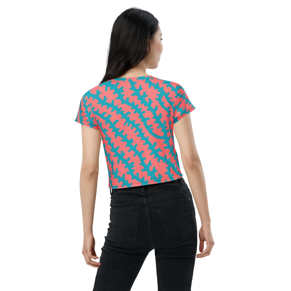 Lagoon Lace on Crop Tee — Back