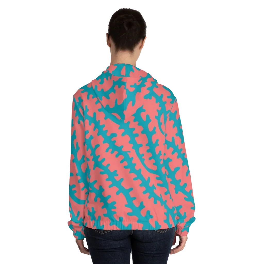 Lagoon Lace on Women's Full-Zip Hoodie — Back On Person