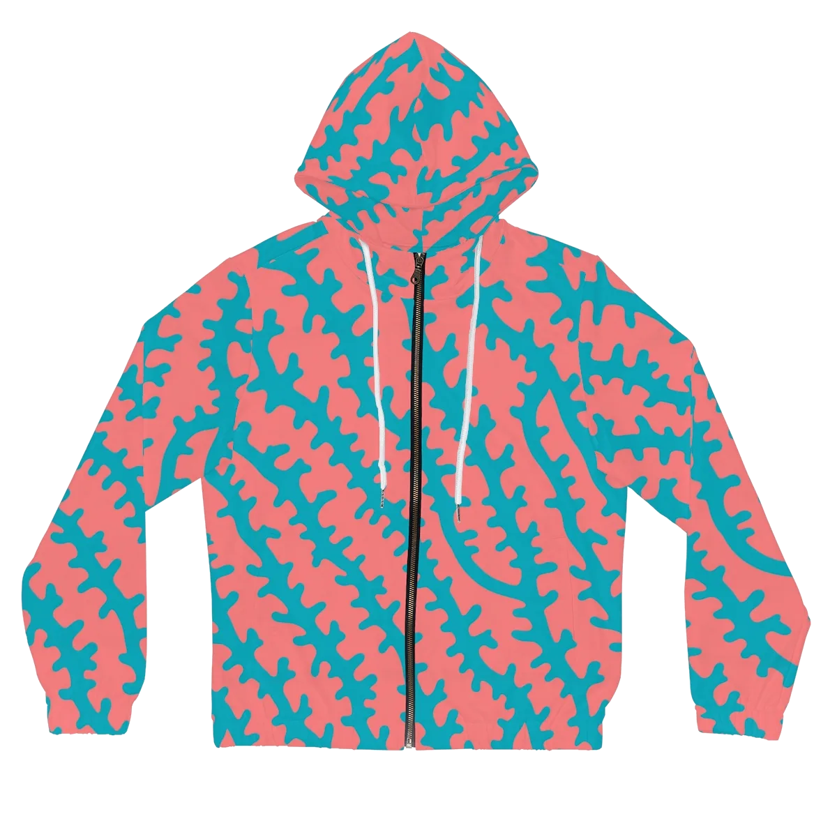 Lagoon Lace on Women's Full-Zip Hoodie — Front