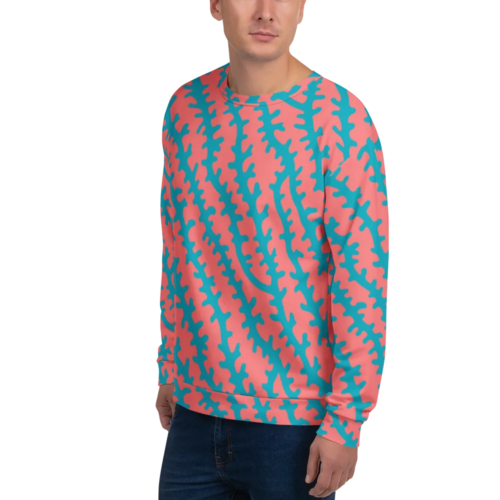 Lagoon Lace on Sweatshirt — Left Front