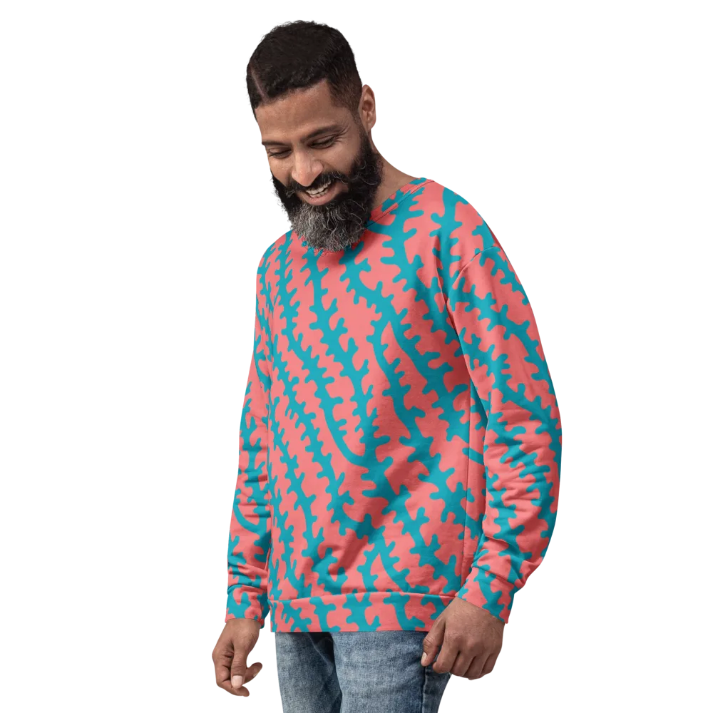 Lagoon Lace on Sweatshirt — Left Front