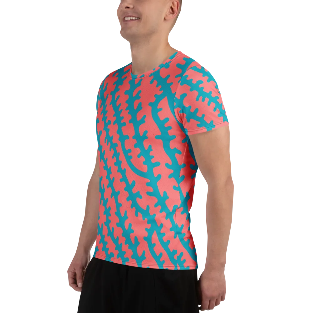 Lagoon Lace on Men's Athletic T-Shirt — Left