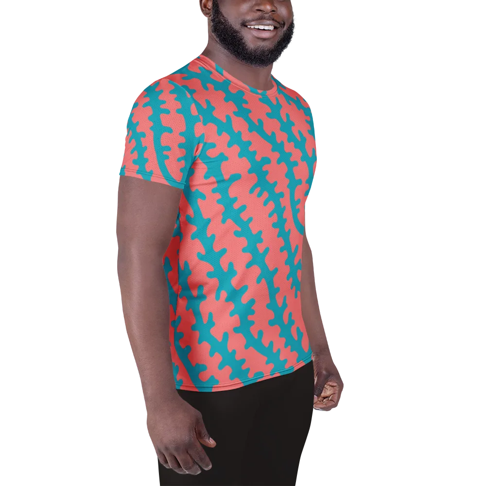 Lagoon Lace on Men's Athletic T-Shirt — Right