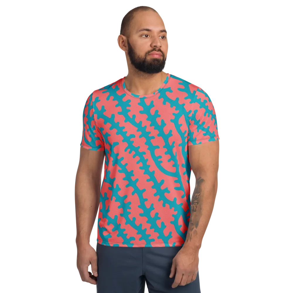 Lagoon Lace on Men's Athletic T-Shirt — Front