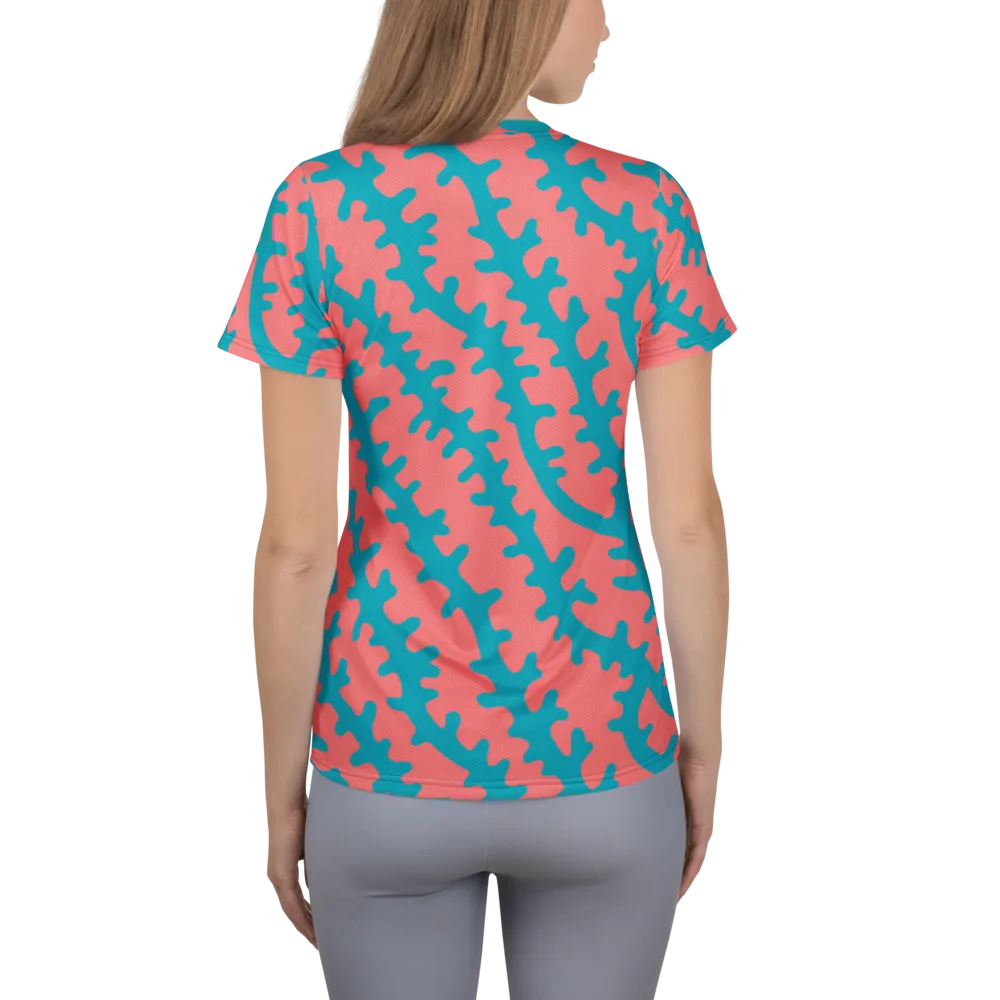 Lagoon Lace on Women's Athletic T-Shirt — Back