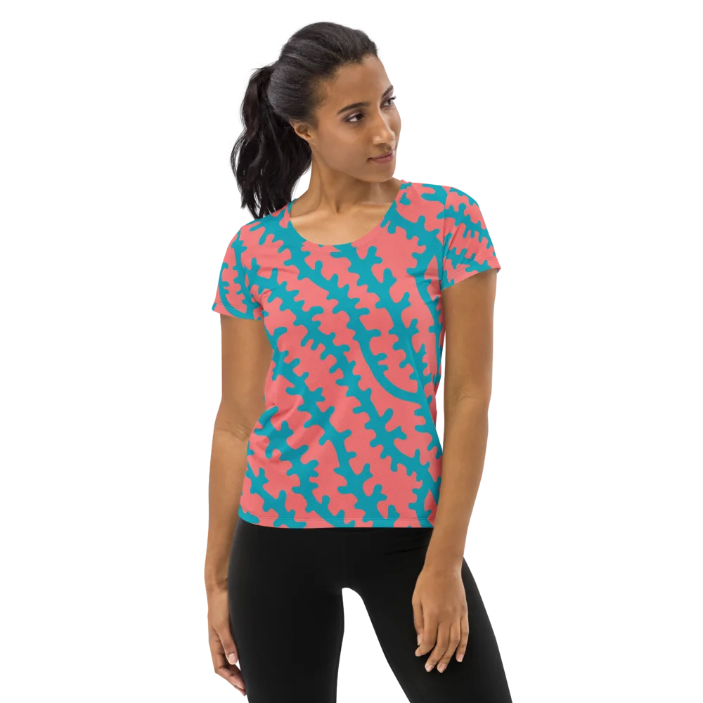 Lagoon Lace on Women's Athletic T-Shirt — Front
