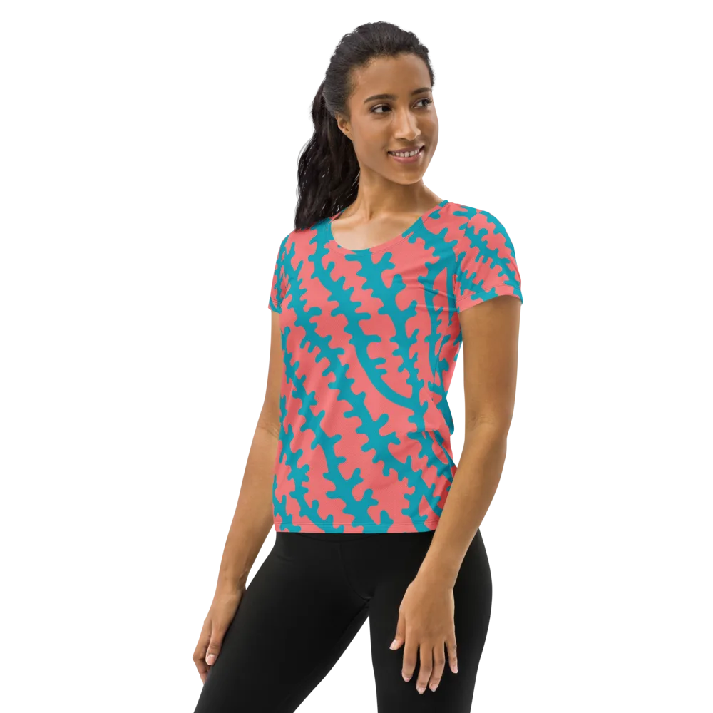 Lagoon Lace on Women's Athletic T-Shirt — Left