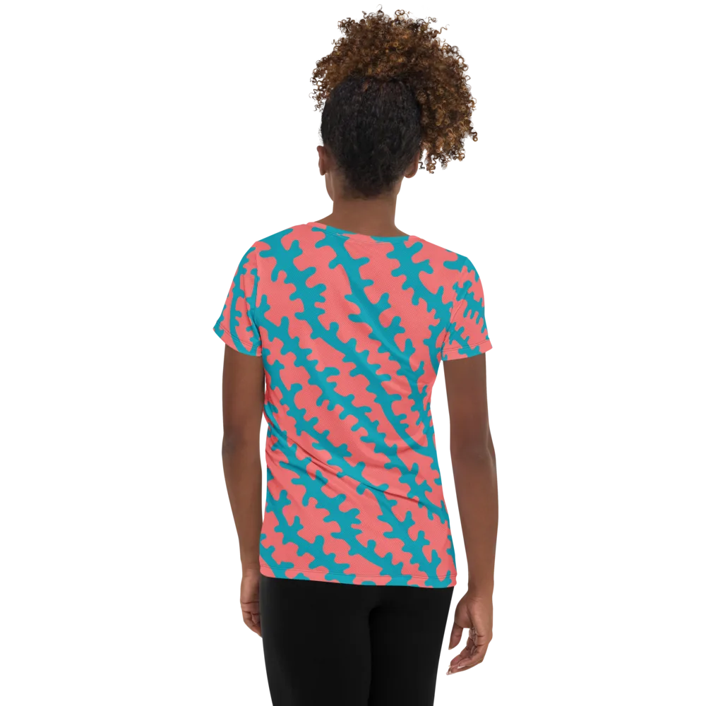 Lagoon Lace on Women's Athletic T-Shirt — Back