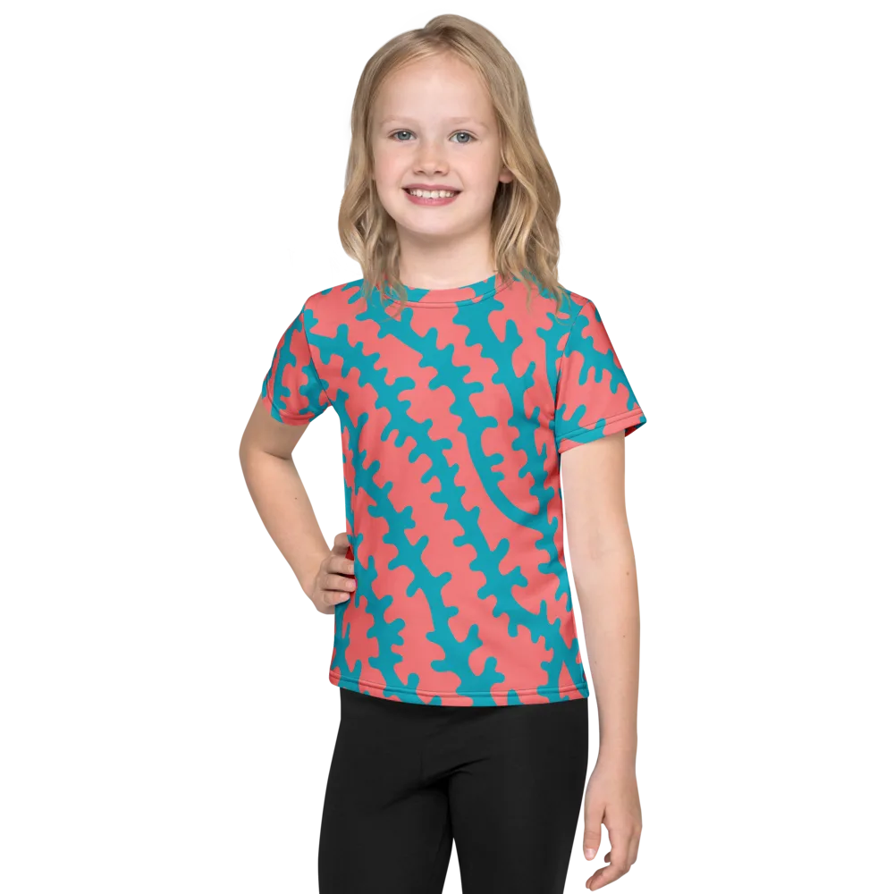 Lagoon Lace on Kids Crew Neck T-Shirt — Front