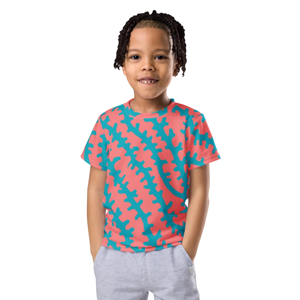 Lagoon Lace on Kids Crew Neck T-Shirt — Front