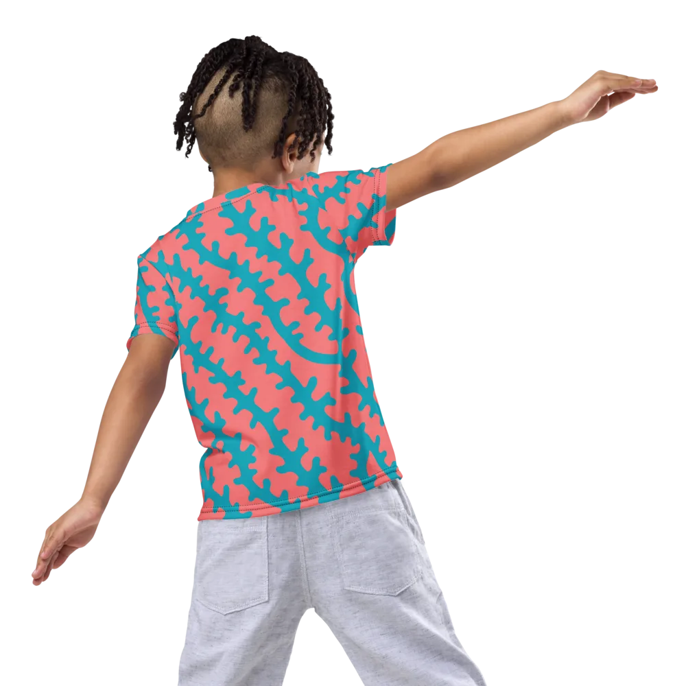 Lagoon Lace on Kids Crew Neck T-Shirt — Back