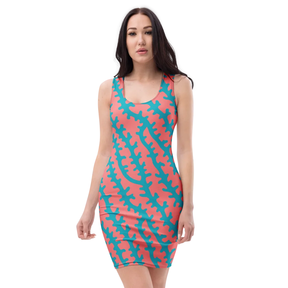 Lagoon Lace on Bodycon Dress — Front