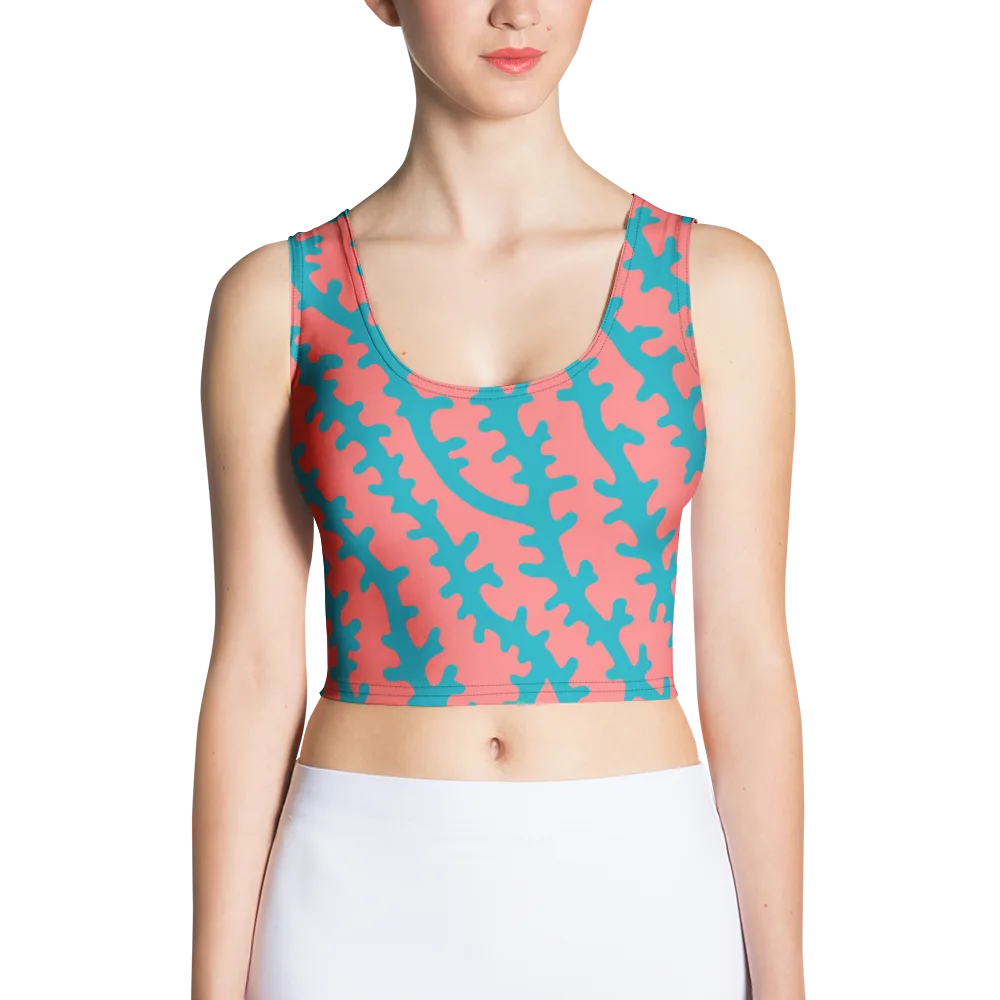 Lagoon Lace on Crop Top — Front