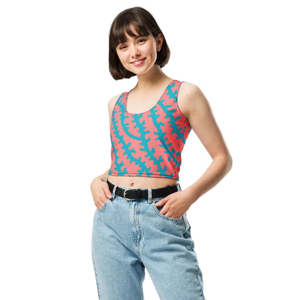 Lagoon Lace on Crop Top — Front