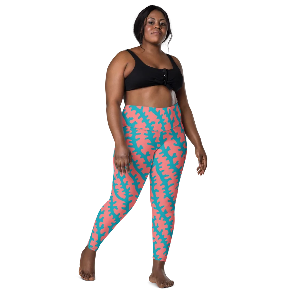 Lagoon Lace on Leggings with Pockets — Front