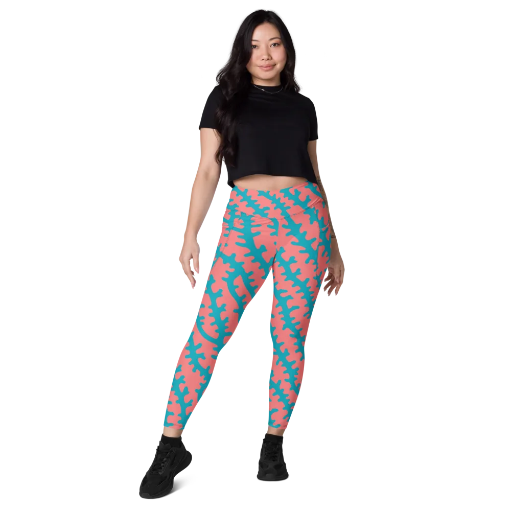 Lagoon Lace on Leggings with Pockets — Front