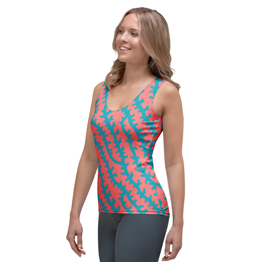 Lagoon Lace on Women's Tank Top — Left Front