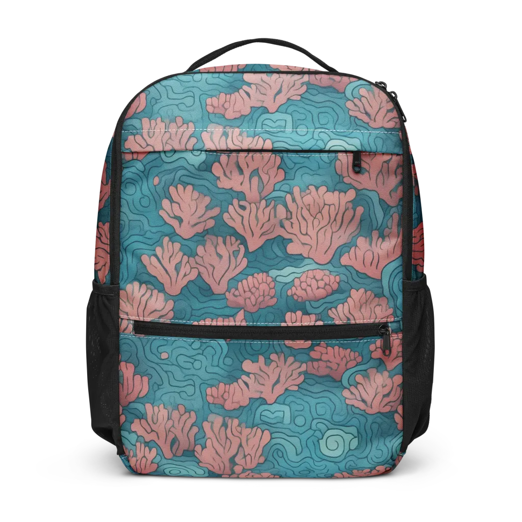 Pink Reef on Utility Backpack — Front