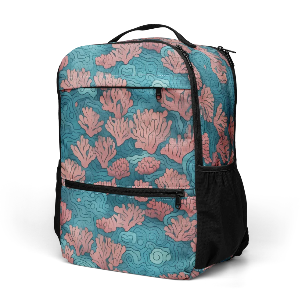 Pink Reef on Utility Backpack — Left Front
