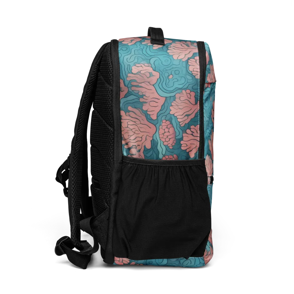 Pink Reef on Utility Backpack — Right
